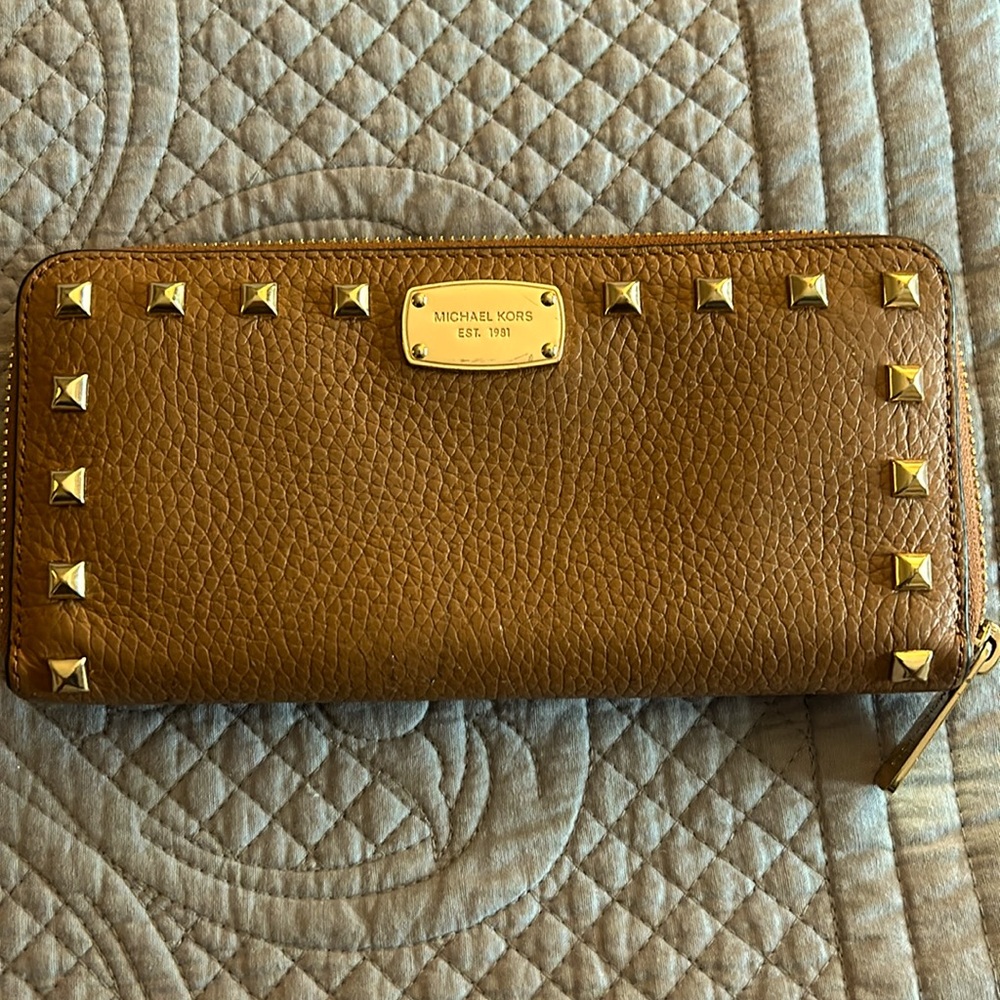 Brown zip Michael Kors wallet